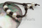 3 Pearl leather bracelet,11mm potato white pearl,Select leather color,Handmade Cuff,Le7-112
