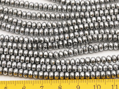 Hematite silver Gray,3x4mm Rondelle Beads,AAA, 125 beads,15.5 inches,G50-B34-002