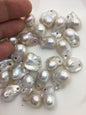 1pc AAA 13-16mm white flame ball pearl,2.2mm large hole,FL15-3A-6