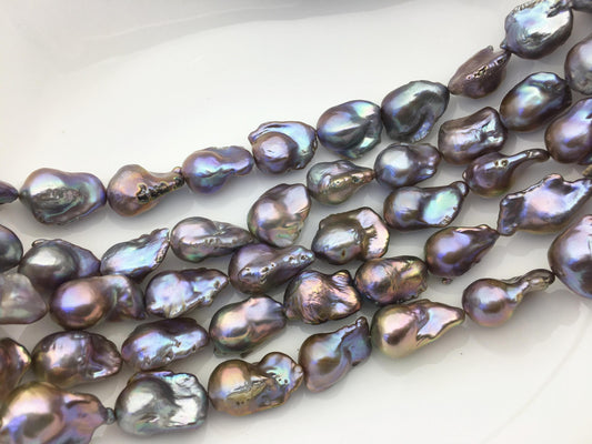 15.5'' AA+ 13-16mm Big Gray flame ball pearl,FL15-2A-5-53