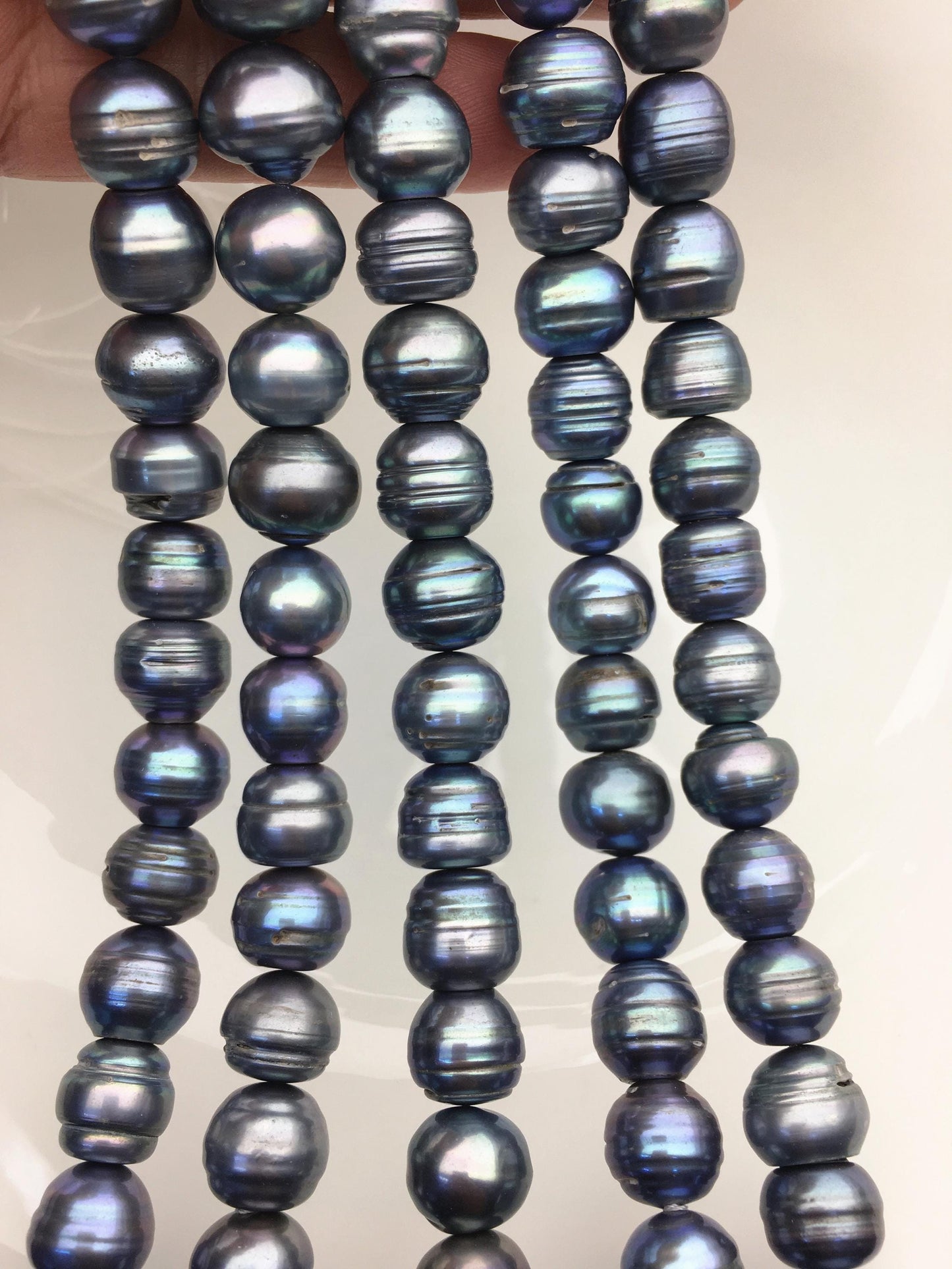 16.5'' AA 11.5-12.5mm blue black button freshwater pearls,Cultured pearl,diy pearl beads,gift for her,necklace,Christmas,SM12-T5