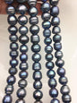 16.5'' AA 11.5-12.5mm blue black button freshwater pearls,Cultured pearl,diy pearl beads,gift for her,necklace,Christmas,SM12-T5