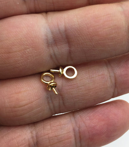 20pcs 4mm Cup Size Flower Silver/Gold pendant hook,copper 18k plated gold for pendant,AAL-003-7