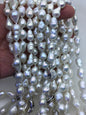 17.5'' AA+ 9-11mm white baroque drop edison freshwater Pearl necklace,genuine Natural Pearl Necklace,NPN1-T30-4