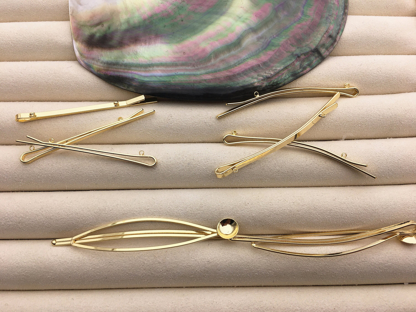 5pcs 14K Plated Gold Hair Clip for make Freshwater Pearl Hairpin,Wedding Barrette,Retro Pearl Hairclip,Boho Minimalist Dainty Pearl,AAL-004