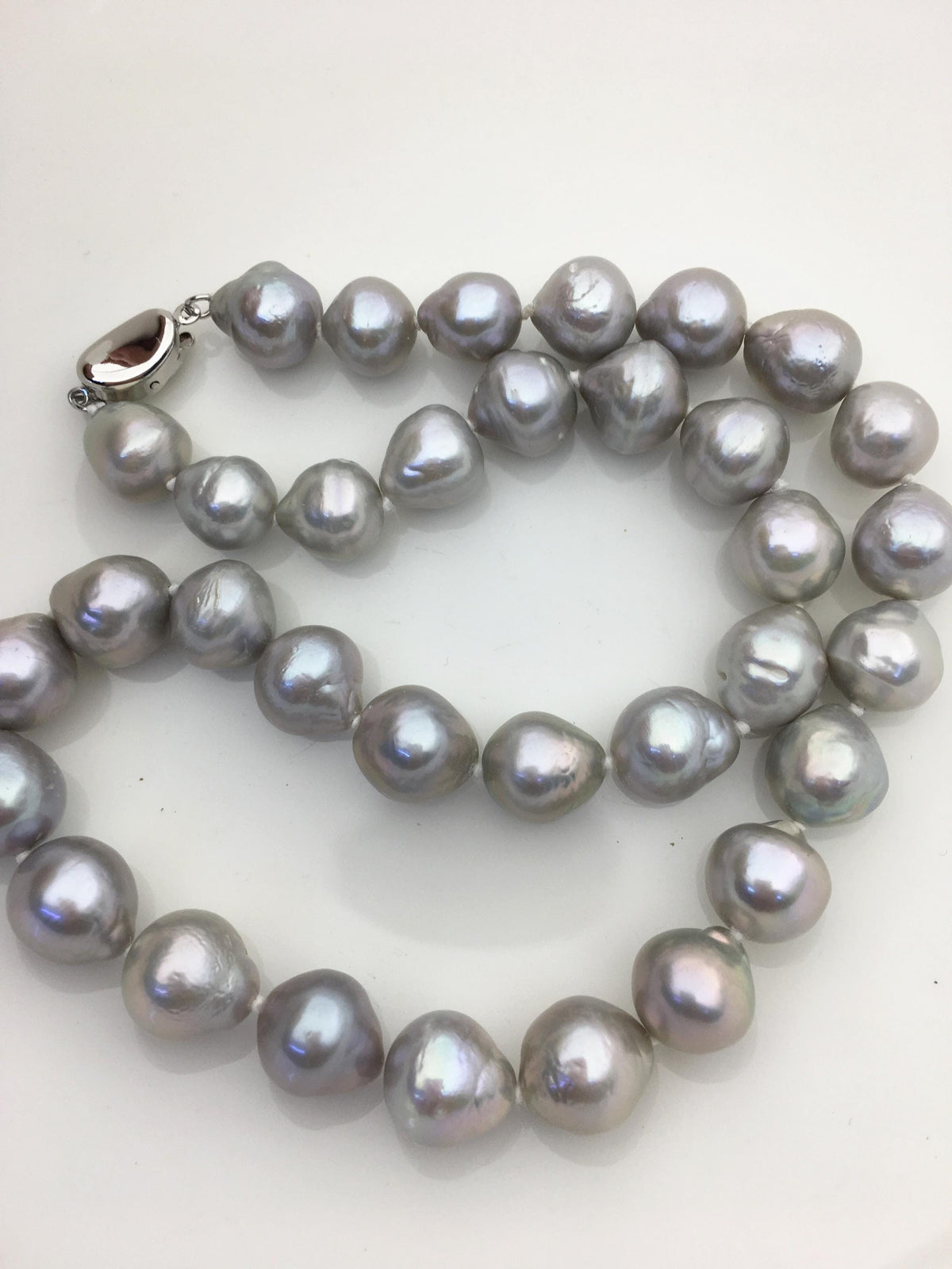 17.5‘’ AA+ 10-12mm gray drop edison freshwater Pearl necklace,genuine freshwater Pearl necklace,NPN1-134