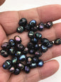 8pcs AAA 8-9mm black HandMade Carved Skull Freshwater Pearl throug hole Beads,CAC-T13
