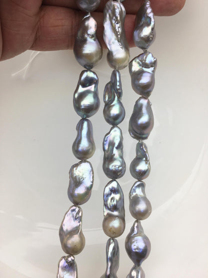 15.5'' AA+ 10-12mm gray flame ball pearl,FL15-2A-5-80