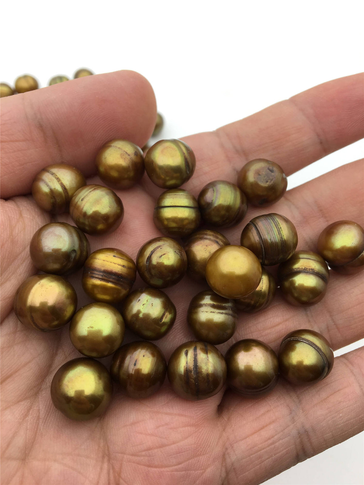 30pcs AA 12-13mm Brown Large potato freshwater pearl,dye brown color pearl,2.2mm,3mm large hole freshwater pearls,30pcs,CR12-2A-21