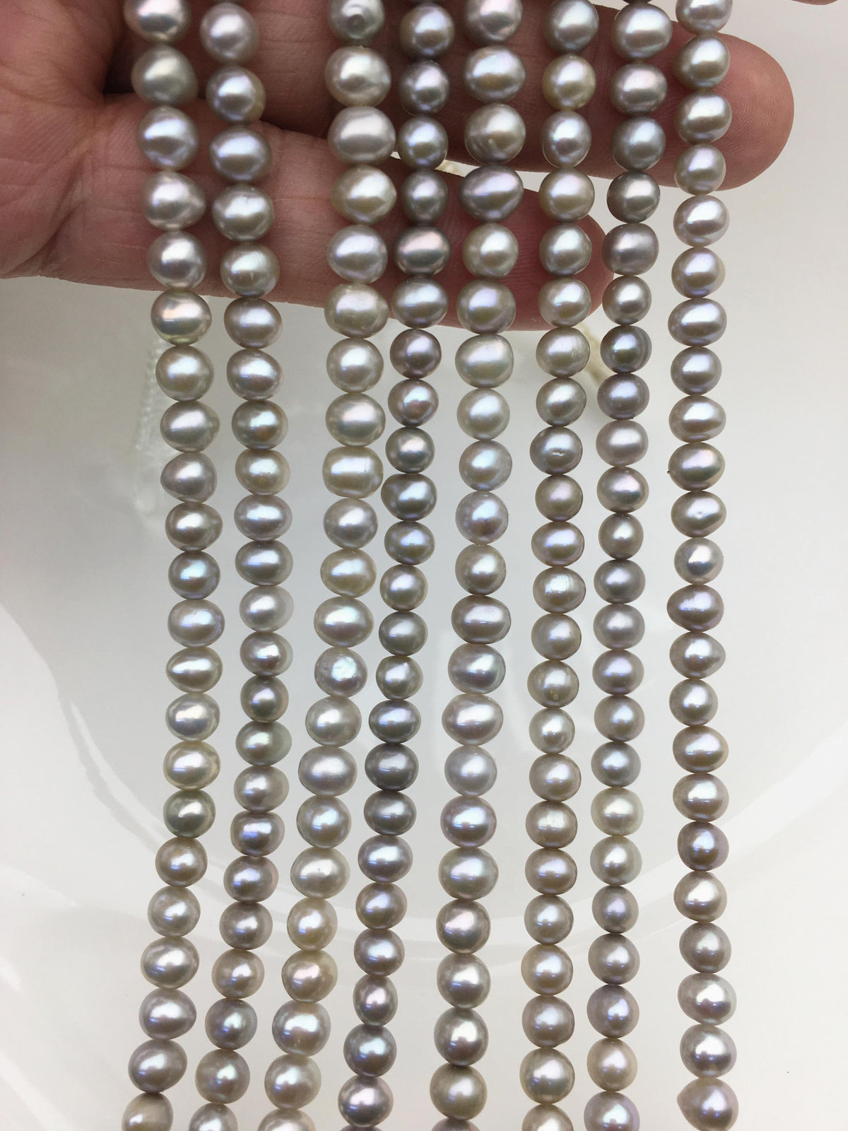 AA+ 5-6mm gray potato near round freshwater pearl,wholesale in bulk,CR5-T6