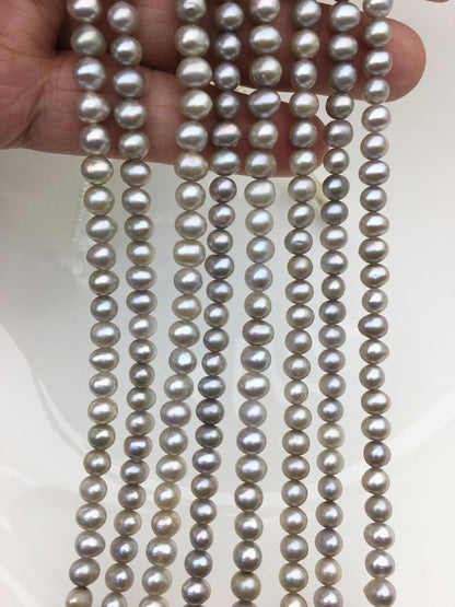 AA+ 5-6mm gray potato near round freshwater pearl,wholesale in bulk,CR5-T6