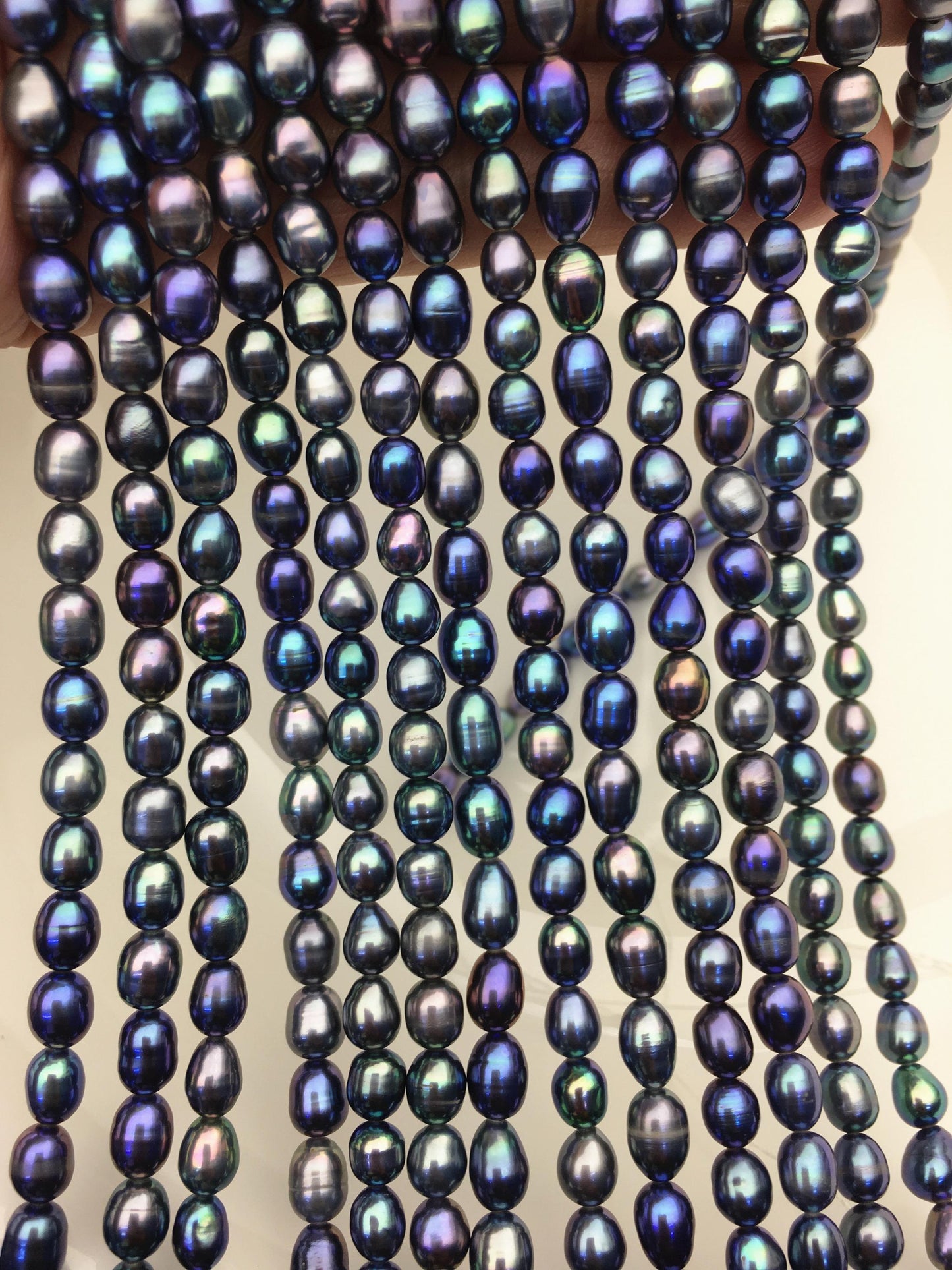 AAA 5-6mm blue black rice pearl beads,high luster freshwater pearls,loose freshwater pearl,LR5-3A-20