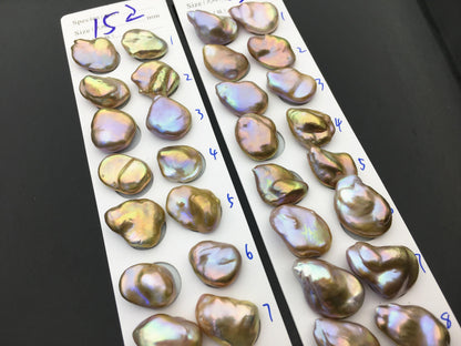 1 pair AAA 13-16x17-22mm Natural Rainbow Baroque Pearl Pairs,Baroque Cultured Freshwater Pearl,no hole,FL15-3A-9-28