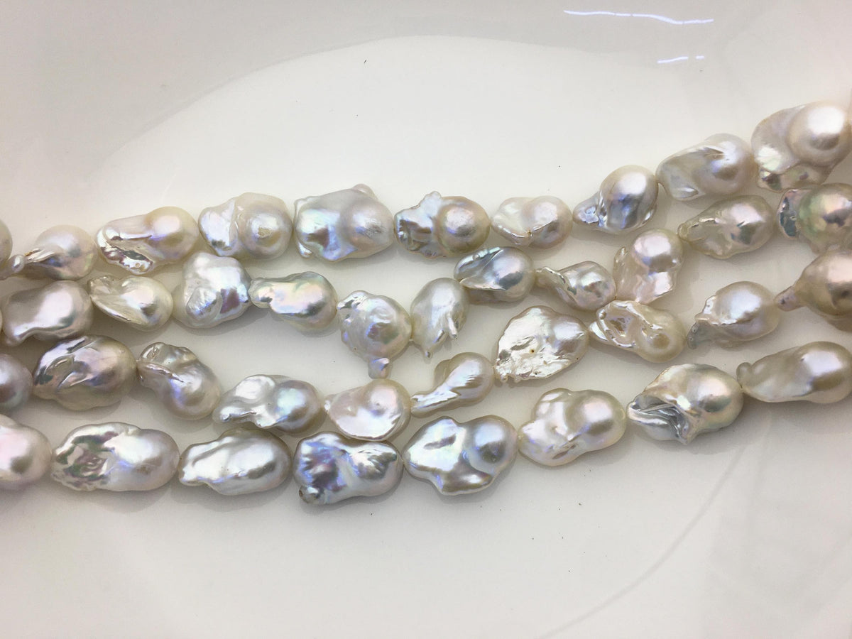 15.5'' AA+ 11-16mm white flame ball pearl,FL15-2A-5-15