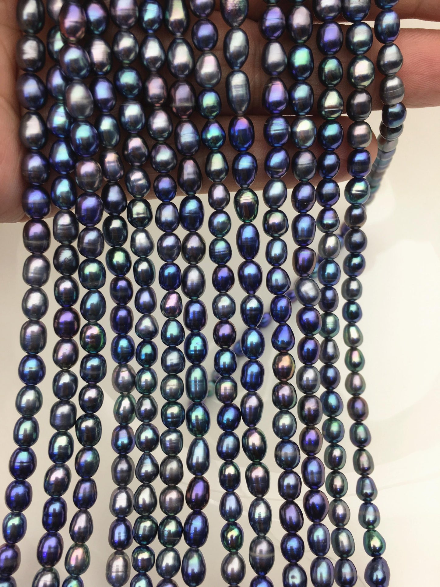 AAA 5-6mm blue black rice pearl beads,high luster freshwater pearls,loose freshwater pearl,LR5-3A-20