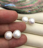 2 pairs AA+ 11.5-12mm White Nugget baroque pearl stud earrings - Freshwater Pearls earrings - SE1-069-2