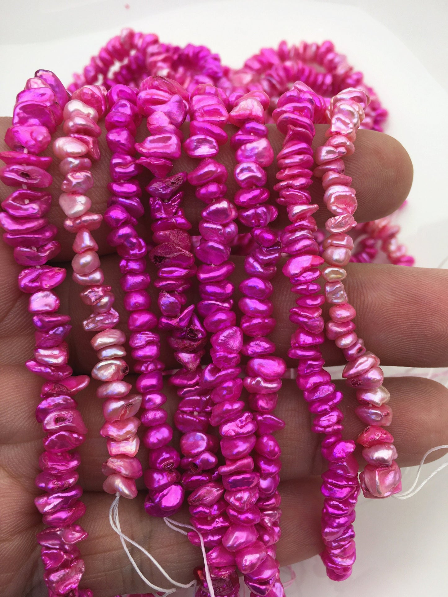 A+ 5-6mm red Keshi pearls,Center drilled,ZS-128-17