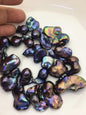 16pcs AA+ 17-22mm blue black flame ball pearl,no hole,FL15-T4-27