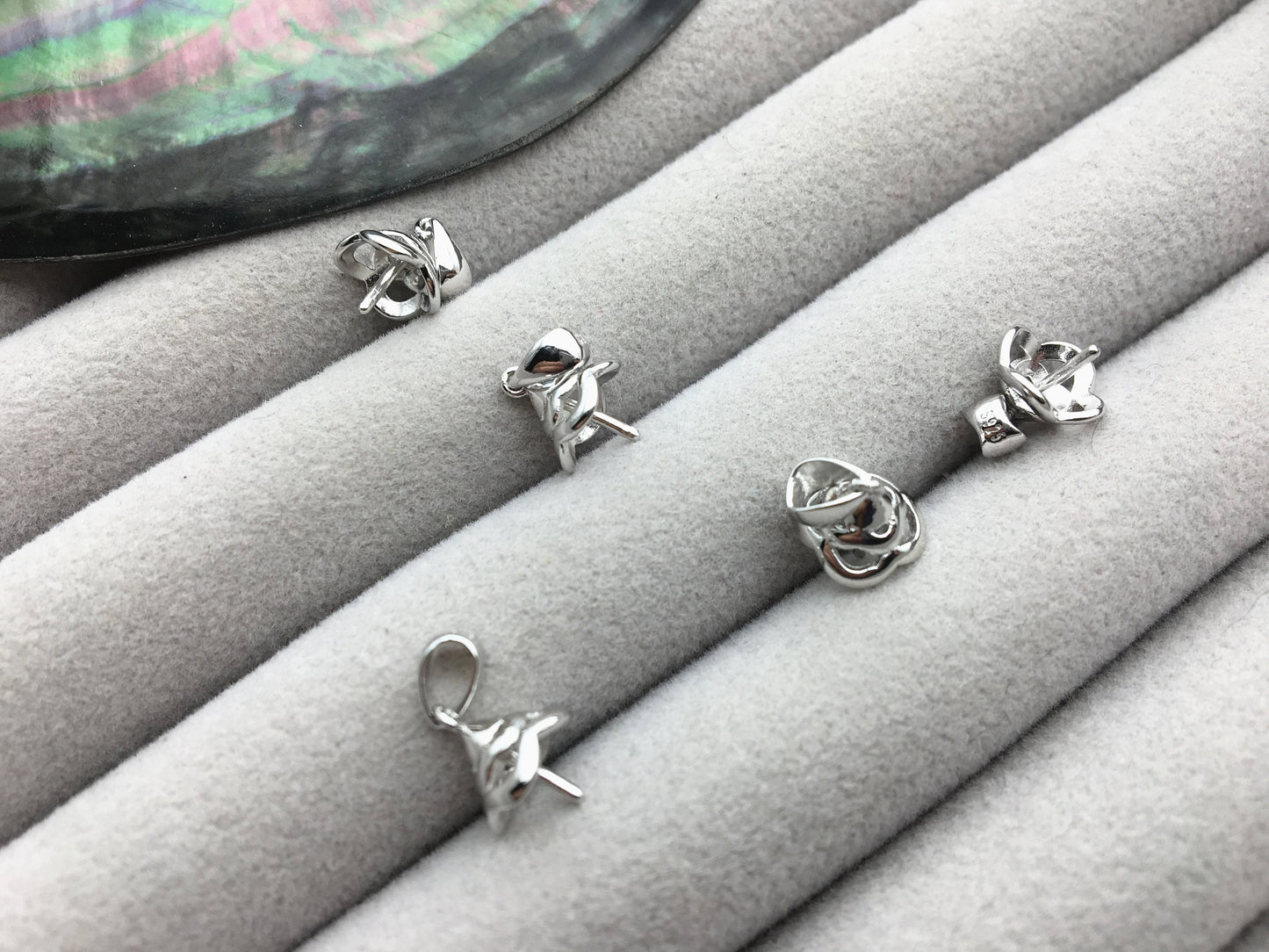 2pcs 7mm Cup Size Flower S925 sterling silver pendant hook, for pendant,for DIY,wholesale,ASL-P-012