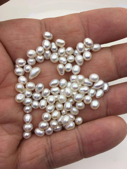 60 grams AAA/AA+ 4-5mm white rice freshwater pearls,LR4-T1