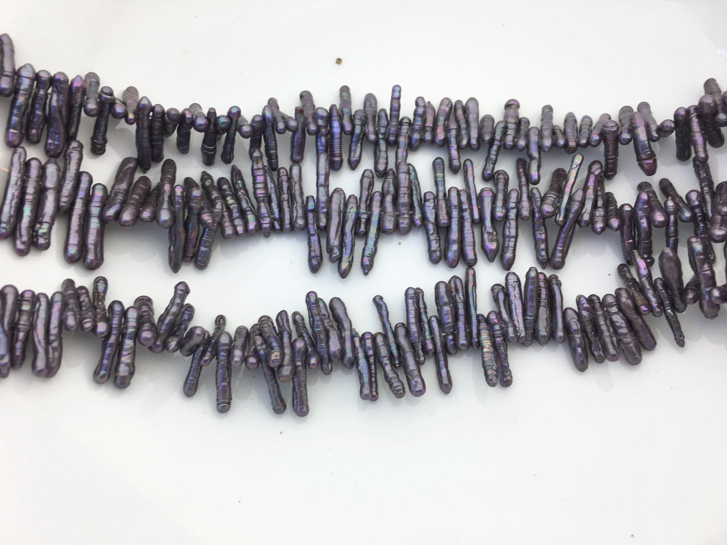 AA 3-4mm black toothpick Pearl Necklace,Genuine Fresh Water Pearl,Wedding Necklace,Mothers Day,ZS-80-10-75