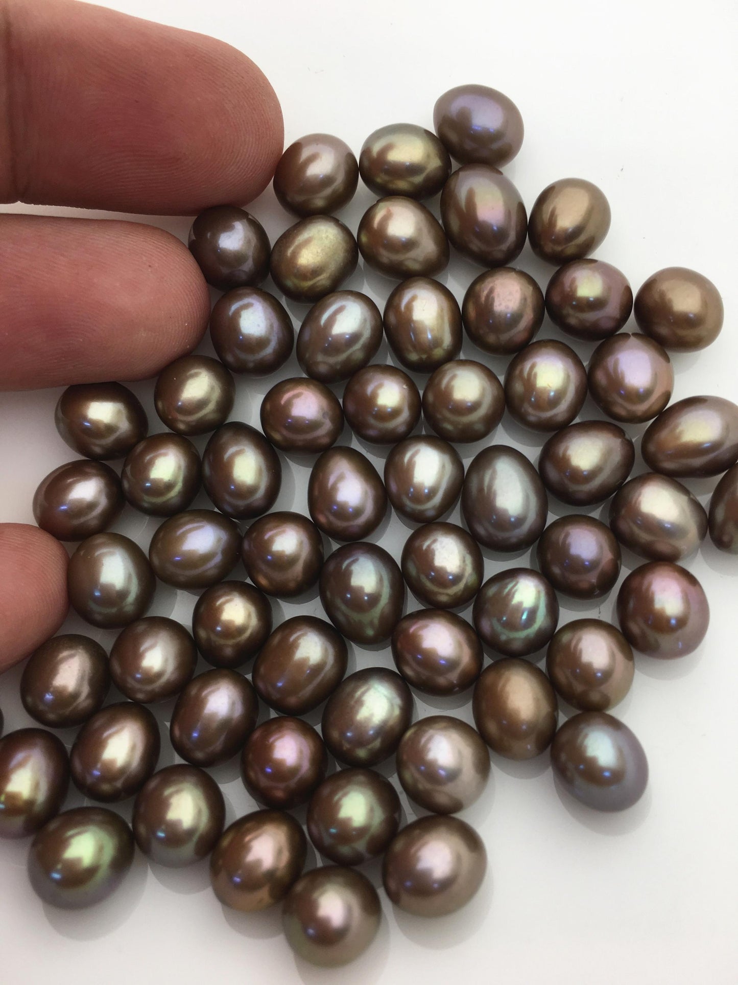 20pcs AAA 8-8.5mm brown rice freshwater pearls,no hole,LR8-T10