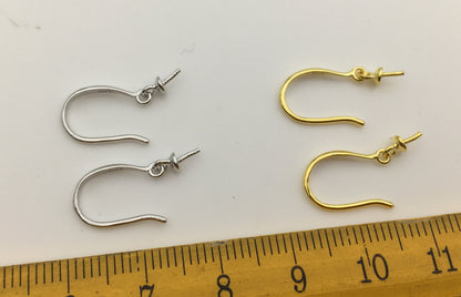 High Quality S925 Sterling Silver white/gold plated dangle hook, Sterling Silver, for dangle earrings,DIY,wholesale,ASL-ER-007