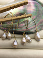 1 pair White 11mm big baroque freshwater pearl dangle earrings,wedding pearl earrings,SE3-131-13