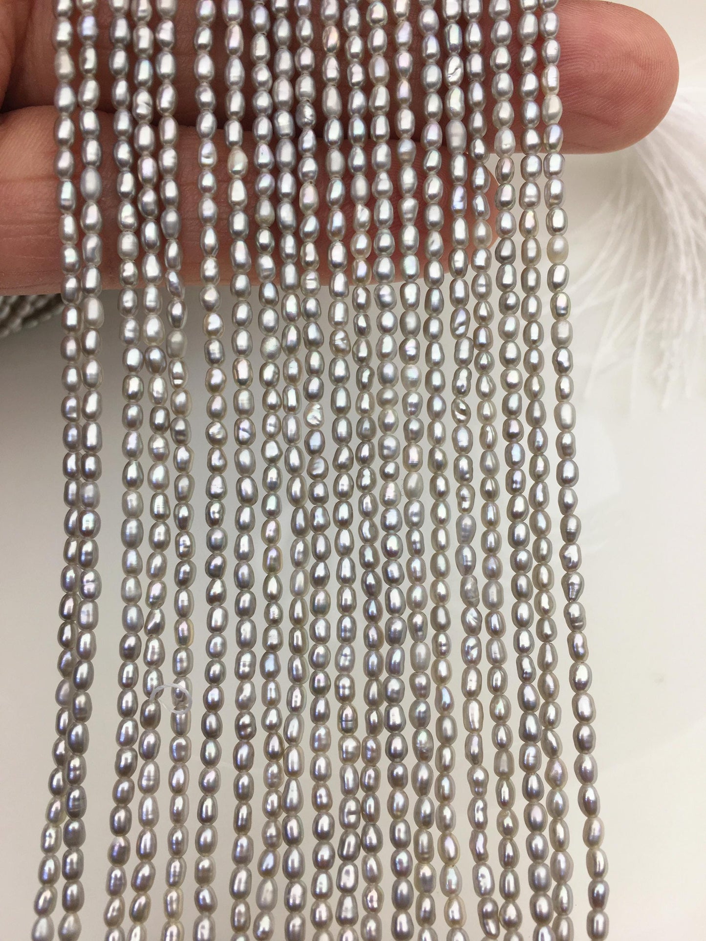 AAA 2-2.2x3-4mm gray rice pearls,genuine pearl,Cultured pearl,diy pearl beads,LR2-3A-28