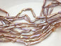 15.5'' AAA 4-7mm natural light purple rainbow Toothpick pearls,ZS-80-25-9