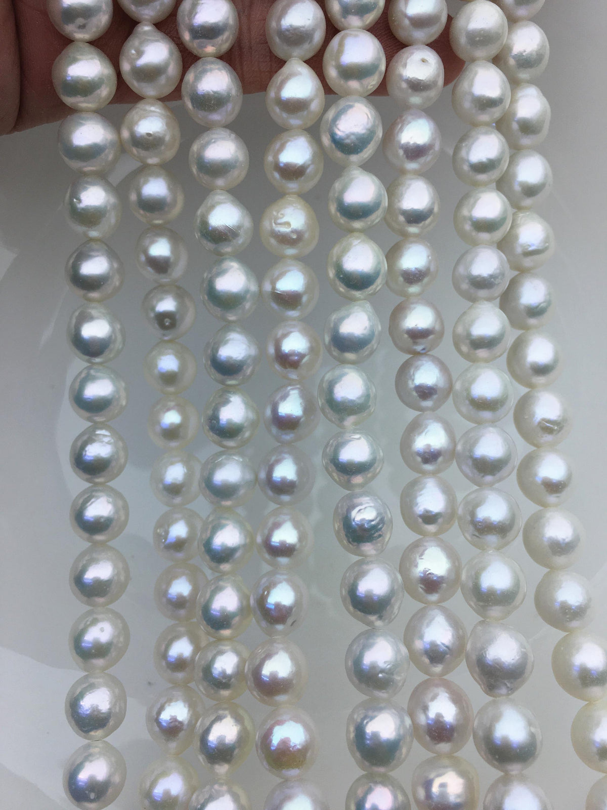 AA+ 8-10mm white oval near round Edison Freshwater Pearl,ED12-2A-5-55