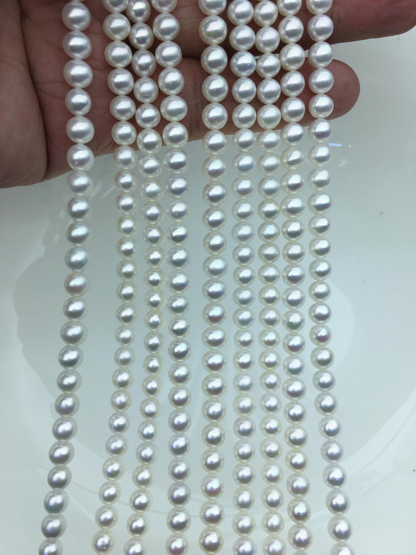 AAA 5.5-6mm white round freshwater pearls,RP5-3A-7