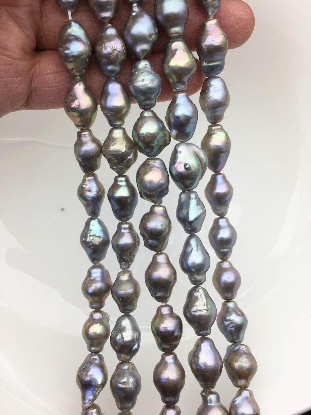 AA+ 10-12mm Gray Baroque Shape Freshwater Pearl,ZS-101-1