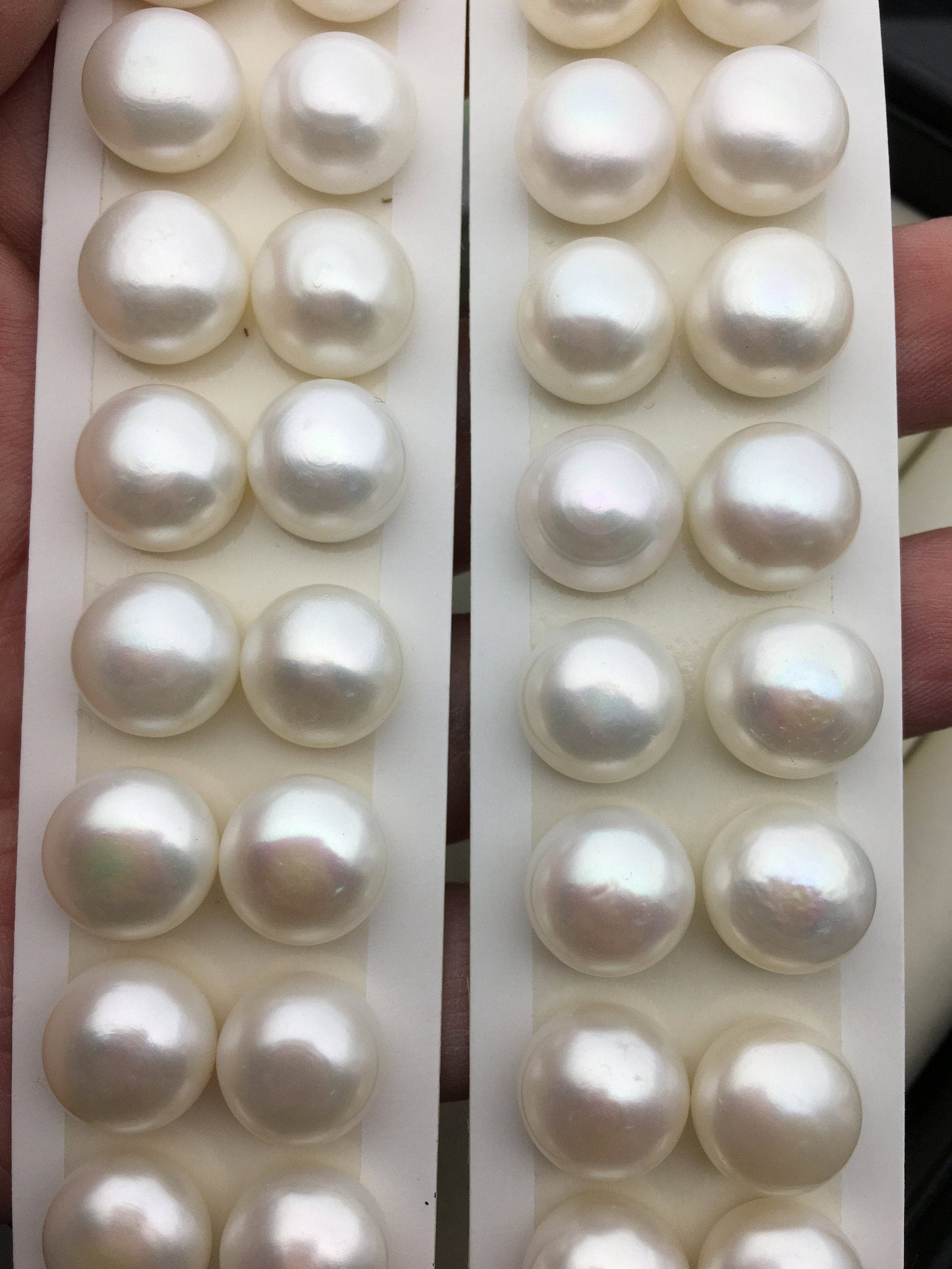 1 pair AAA 12.7-13.2mm white button round loose pearls pairs,wedding earring stud pearl material,BTN13-T2