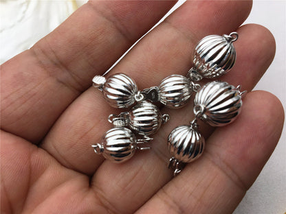 Sterling Sliver Corrugated Bead Safety Clasp,Select Size,WHOLESALE,ASL-CL-002
