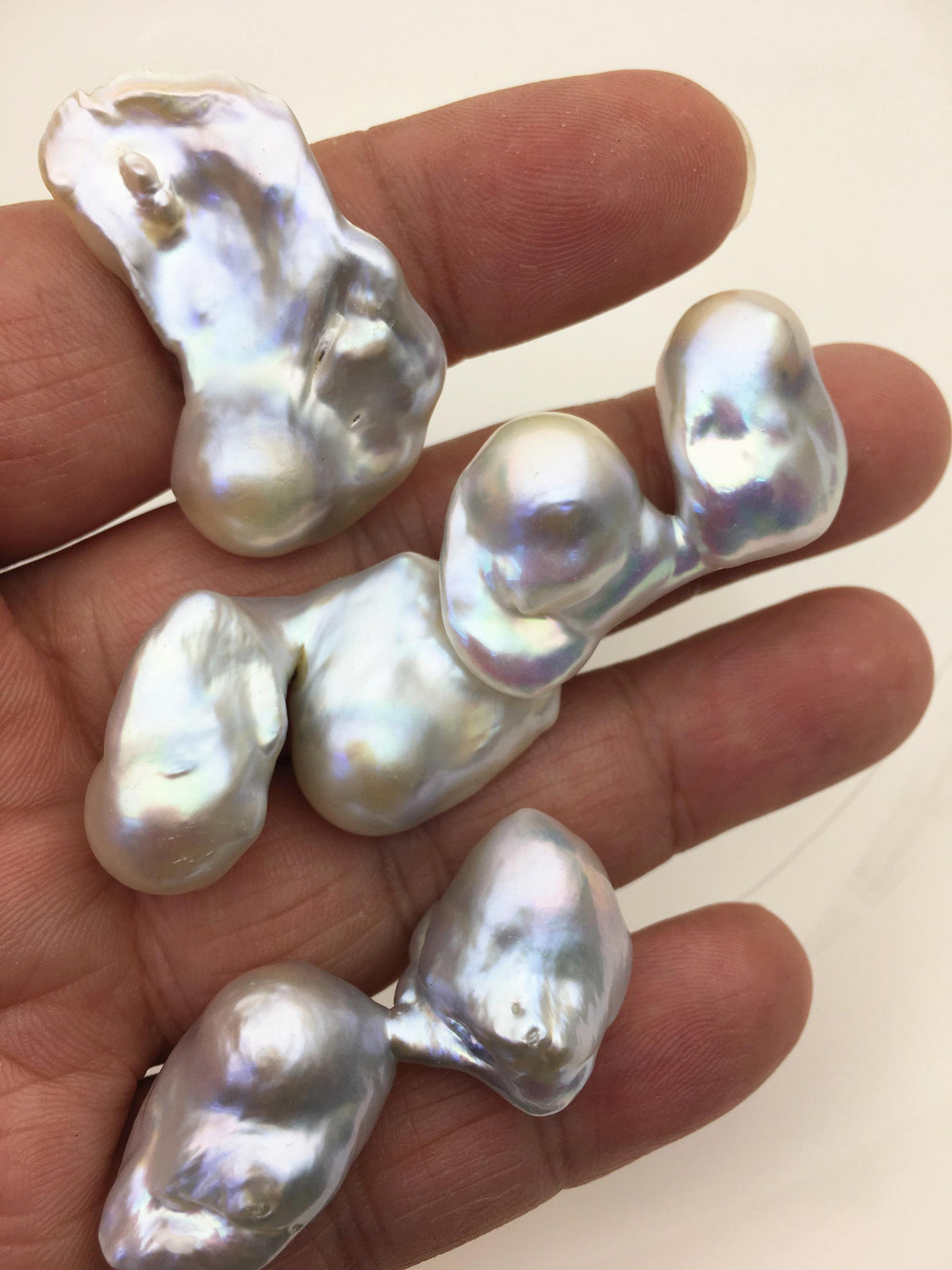 4pcs AAA/AA+ 16-21mm baroque white Flame ball Pearl - no hole,FL15-T4-50