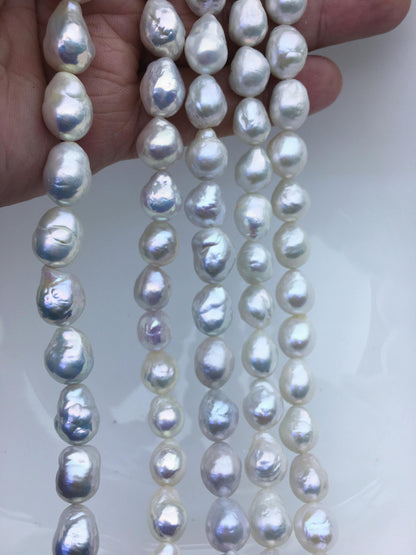 AA+ 9-11mm white baroque drop Edison Freshwater Pearl,ED12-2A-5-61