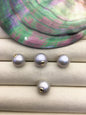1pc AAA- 10-12mm 18k solid gold Gray Round Edison Pearl Pendant,NC1-005