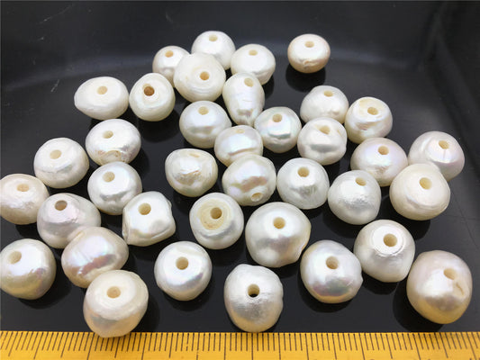 20pcs AA 11-13mm big button round freshwater pearls,2.2mm large hole,Rondelle pearl Beads,DIY material,SM12-2A-1