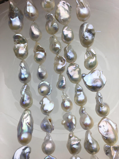 15.5'' AA 12-15mm white flame ball pearl,FL15-2A-5-30