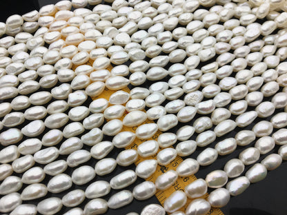 AA 9-10mm white long nugget freshwater pearls,LM9-2A-3