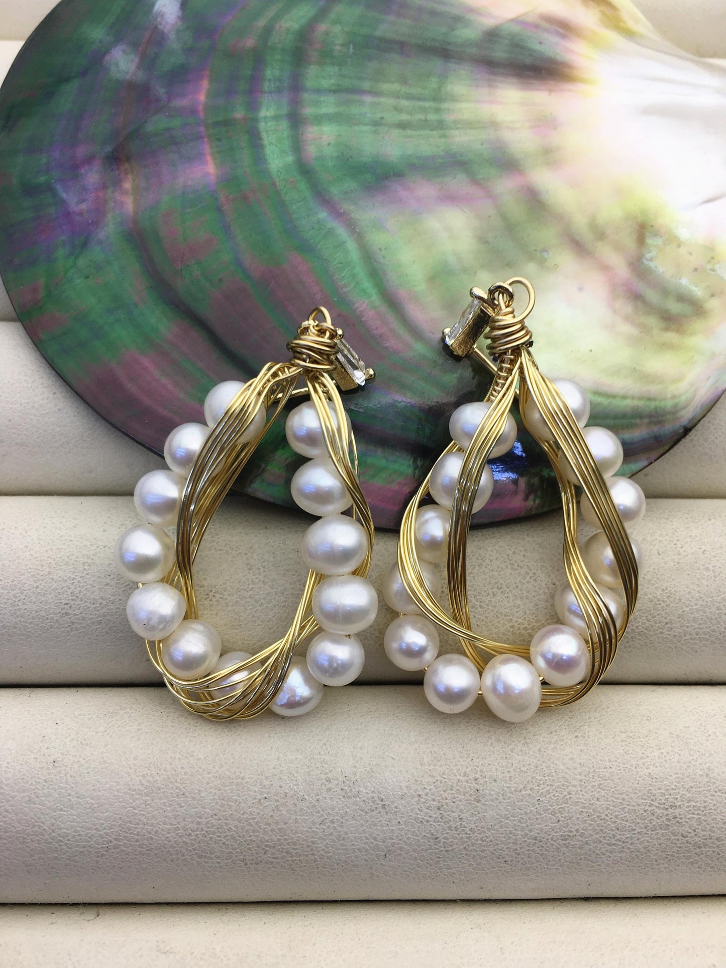 white pearl hook earrings,earring with white baroque Natural Pearl,SE3-120-3