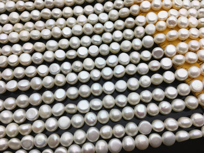 AAA 6mm white nugget freshwater pearls,3A baroque pearl,irregular nugget freshwater pearl strand,LM6-3A-8
