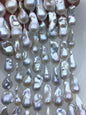 15.5'' AAA 13-15mm White flame ball pearl,FL15-3A-7-30