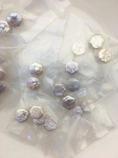 10 pairs AA+ 11-12mm White pentagon Freshwater Pearl White loose Beads Pair,wholesale,ZS-T53