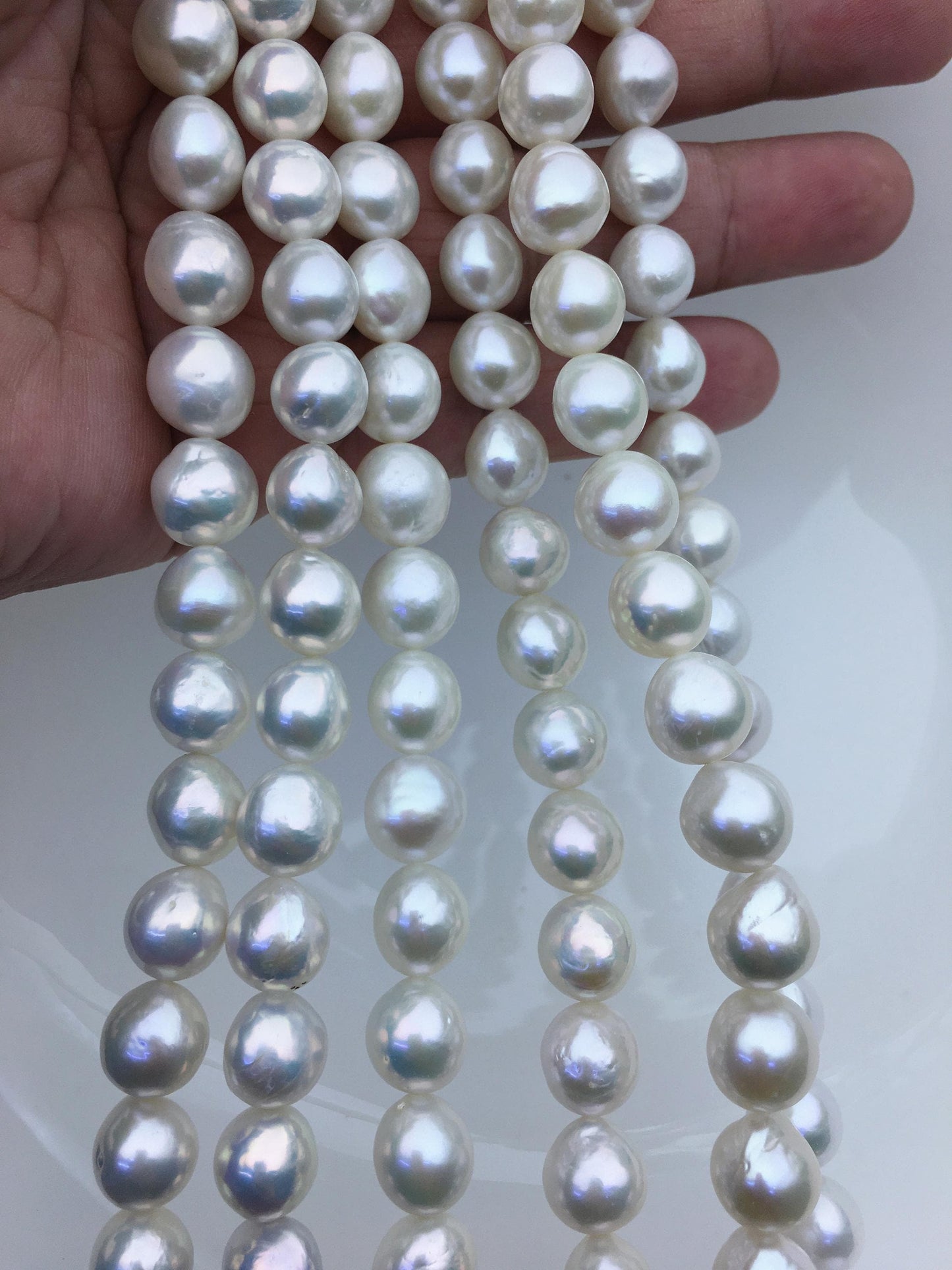 AA+ 9-11mm white side button round Edison Freshwater Pearl,ED12-2A-5-48