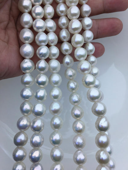 AA+ 9-11mm white side button round Edison Freshwater Pearl,ED12-2A-5-48