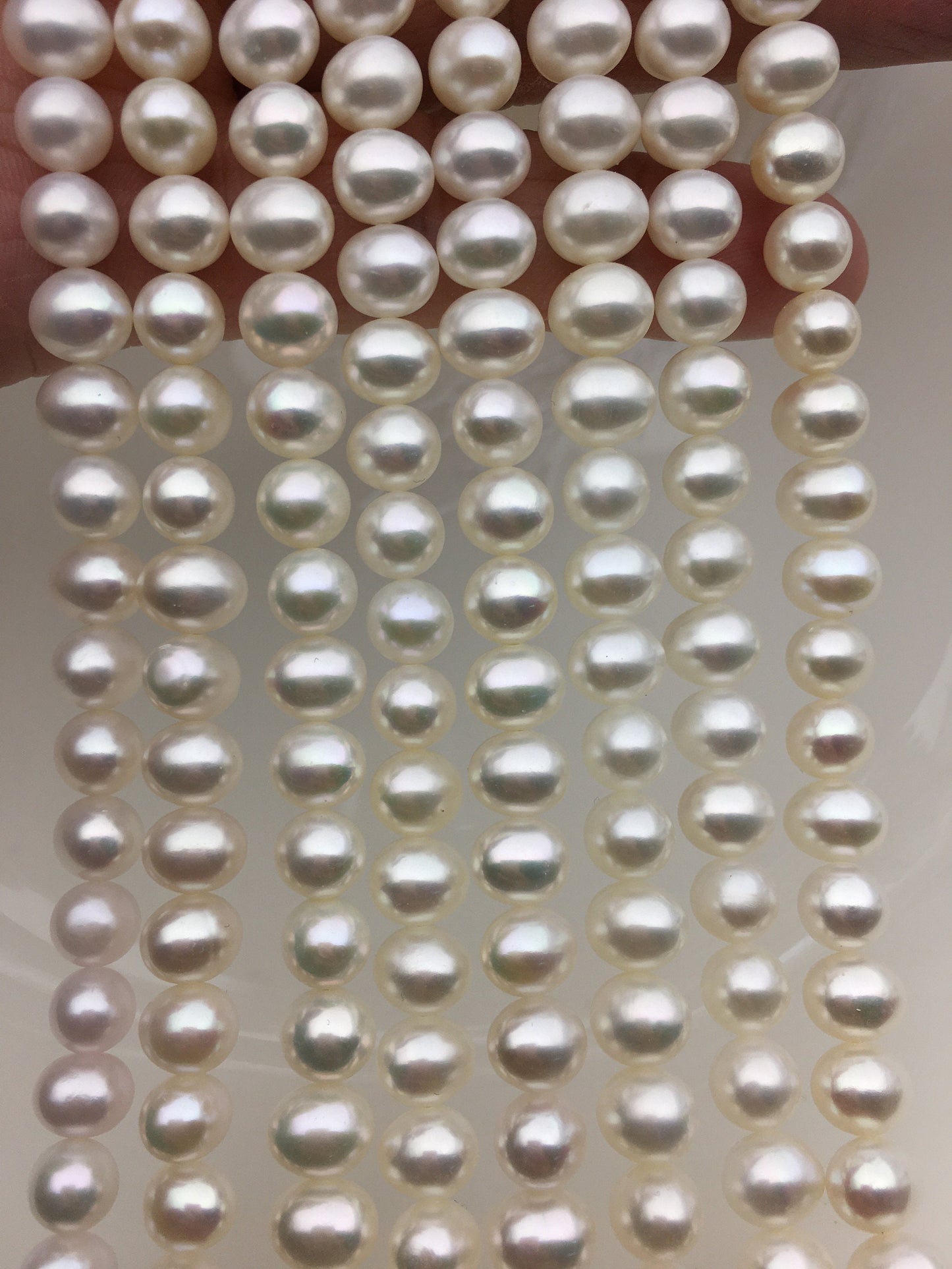 AAA 6.4-7.3mm white potato pearls,white pearl bead strings,Valentine's Day gift,for pearl necklace,CR7-3A-2