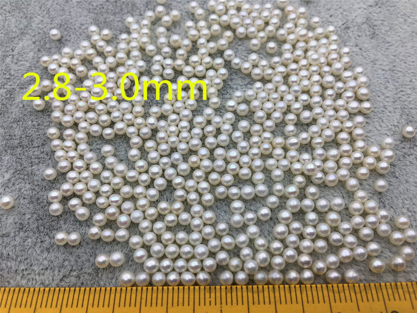 10pcs AAA 2.8-3.0mm white near round seed freshwater pearls,half hole,through hole,Half Drilled Pair For Earrings or Rings,RP2-3A-2-2