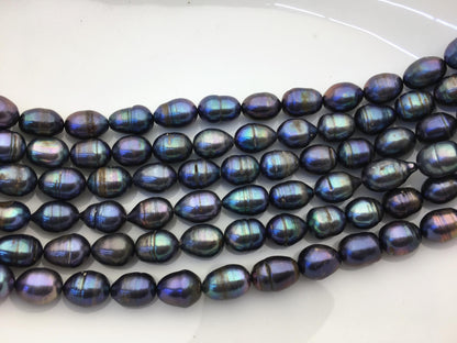 A+ 9.3-10.3mm tahitian like color big rice pearls,Cultured freshwater pearls beads,LR10-2A-20
